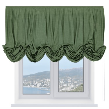 Австрийская штора «Cortin», лён зелёный