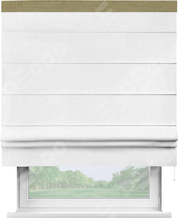 Римская штора «Кортин» с кантом Кинг, для проема, лён белоснежный