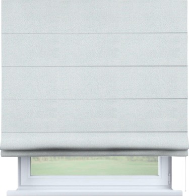 Римская штора «Кортин» для проема, ткань блэкаут однотонный, дымчато-белый