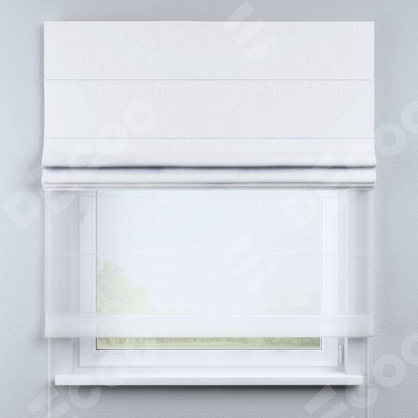 Римская штора «Кортин» день-ночь, ткань лён белоснежный