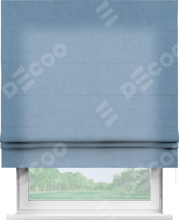 Римская штора «Кортин», канвас голубой, для проёма