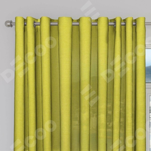 Шторы на люверсах ткань лён салатовый