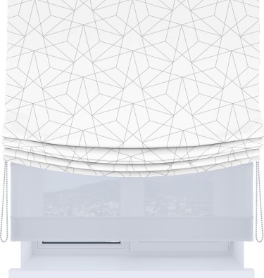 Римская штора «Кортин», день-ночь с мягкими складками, «Простая геометрия»