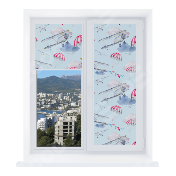 Рулонная штора Уни 2 с принтом Самолет