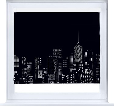 Римская штора «Кортин» кассетная «Ночной город»