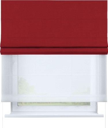 Римская штора «Кортин», канвас красный, день-ночь