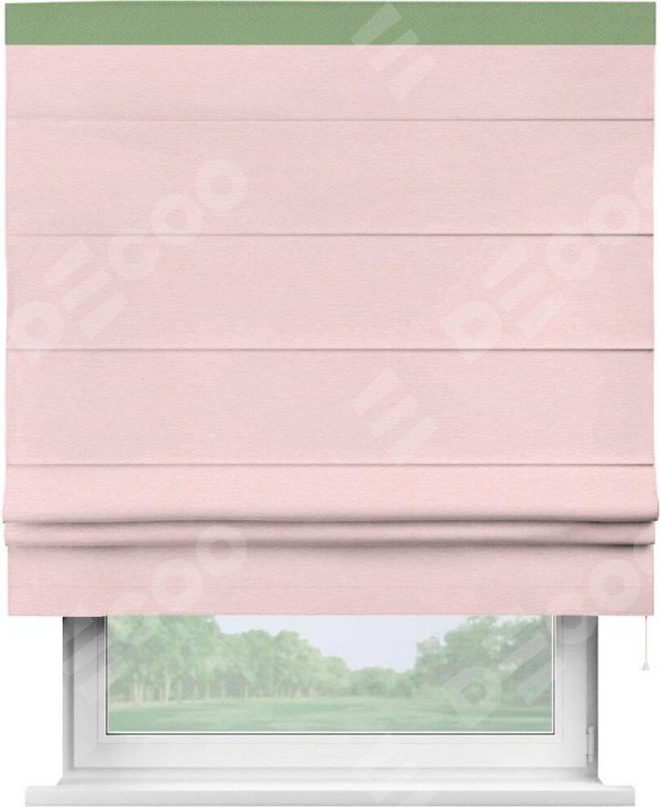 Римская штора «Кортин» с кантом Кинг, для проема, ткань блэкаут однотонный розовый