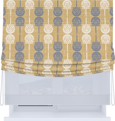 Римская штора «Кортин», день-ночь с мягкими складками, «Венок из ромашки»