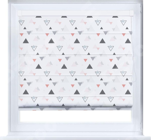 Римская штора «Кортин» кассетная «Дождь из треугольников»