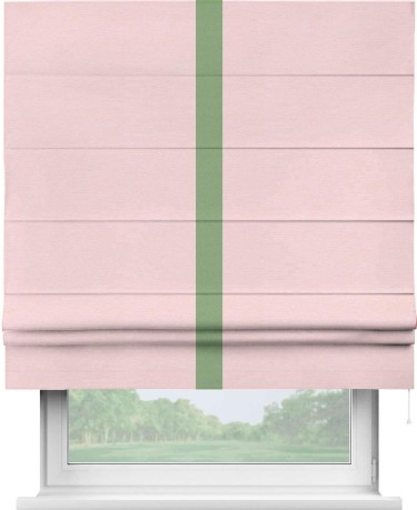 Римская штора «Кортин» с кантом Хайвэй, для проема, ткань блэкаут однотонный розовый