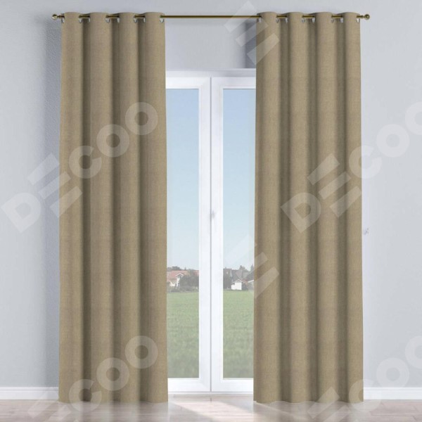 Комплект штор на люверсах твид блэкаут кофе