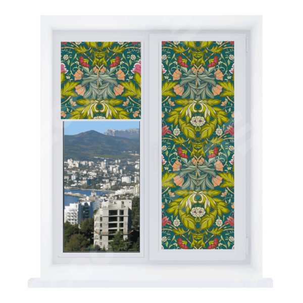 Рулонная штора Уни 2 с принтом Цветок морриса