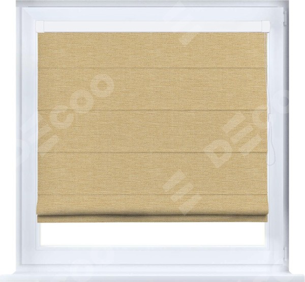 Римская штора «Кортин» кассетная, ткань лён тёмно-бежевый