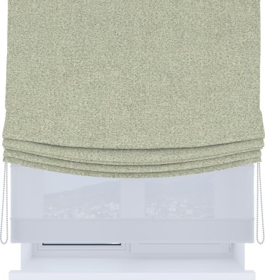 Римская штора «Кортин», день-ночь с мягкими складками, лён блэкаут серо-бежевый