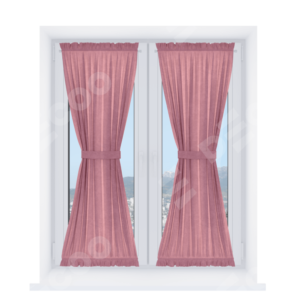 Штора песочные часы «Кортин» софт однотонный розовый