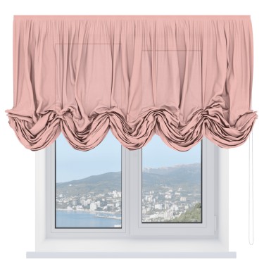 Австрийская штора «Кортин», лён розовый