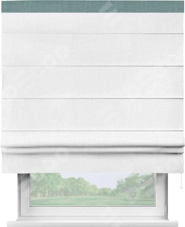 Римская штора «Кортин» с кантом Кинг, для проема, лён белоснежный